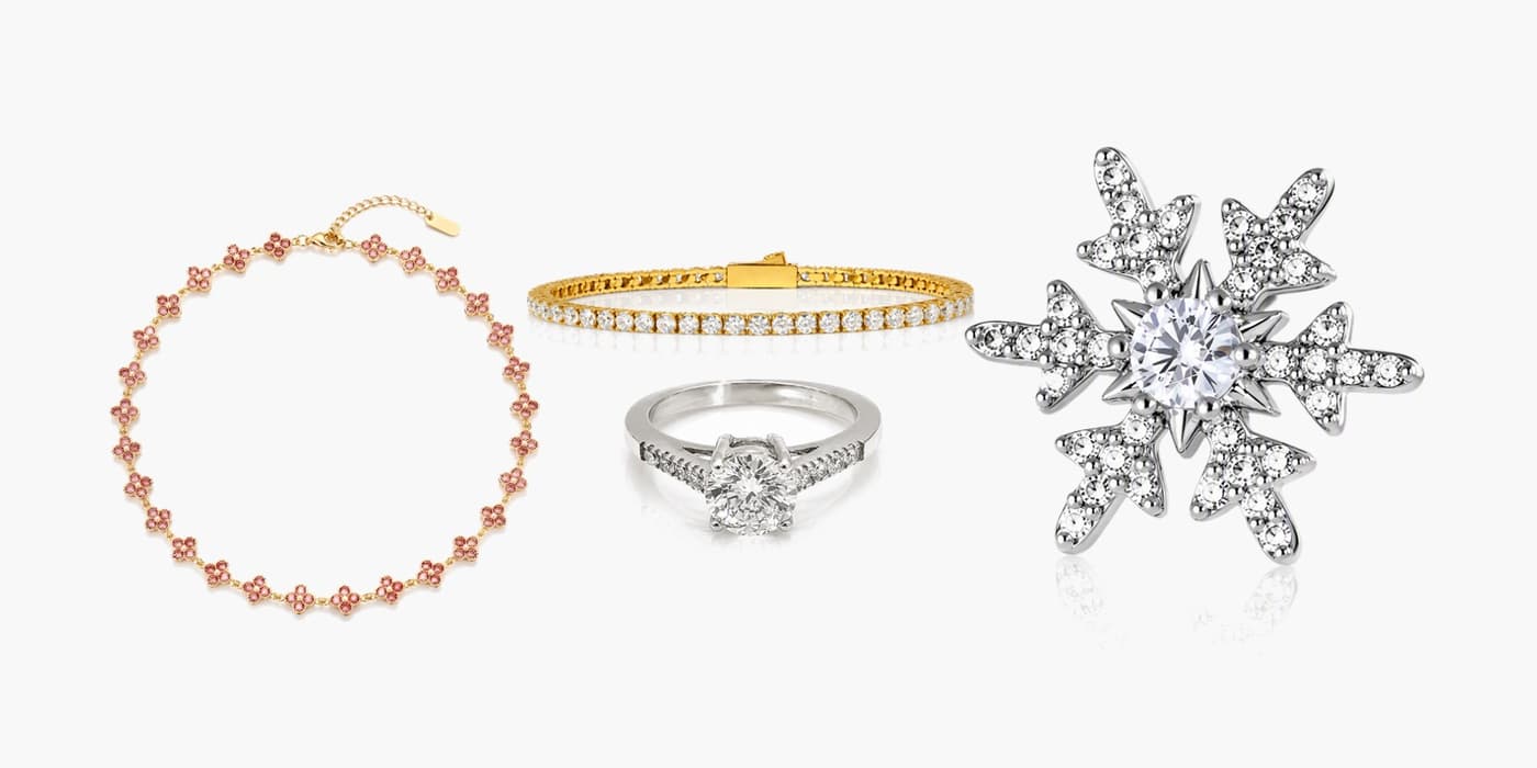 Sparkling Silver Star Jewelry Set