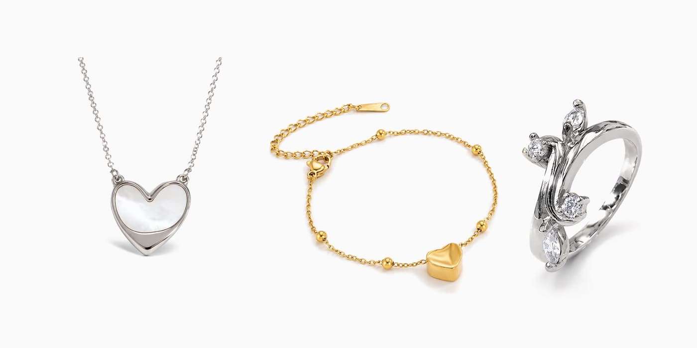 Dainty Silver Heart Trio
