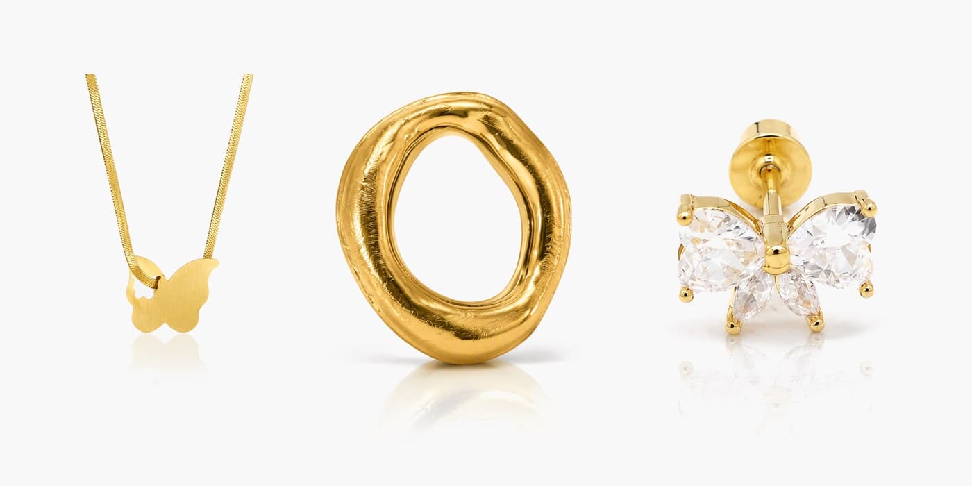 Minimalist Gold Butterfly Jewelry Stack