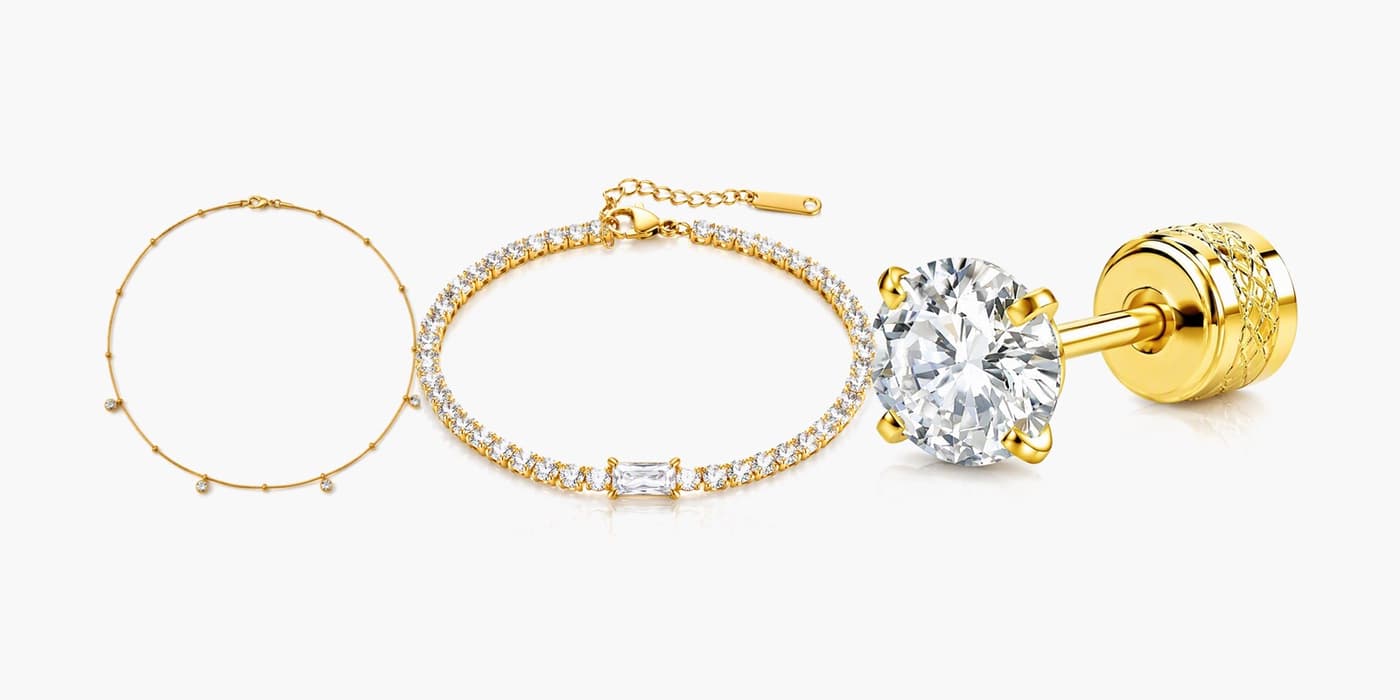 Classic Gold Bar Jewelry Layering Set