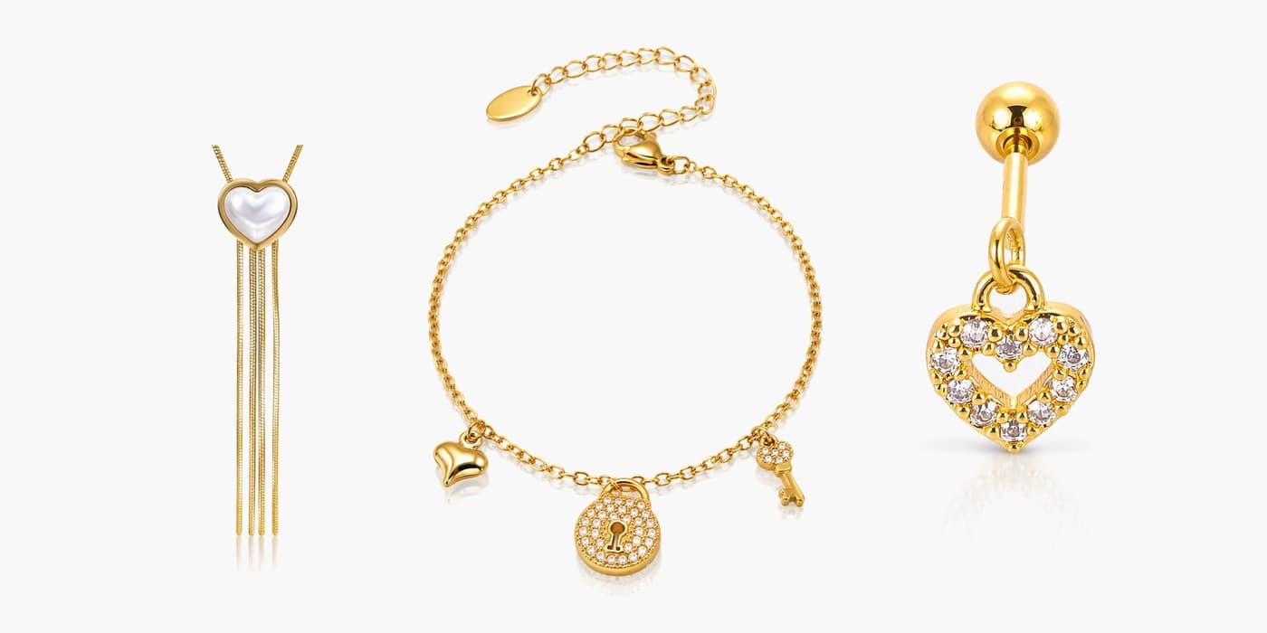 Gold Sparkling Jewelry Set
