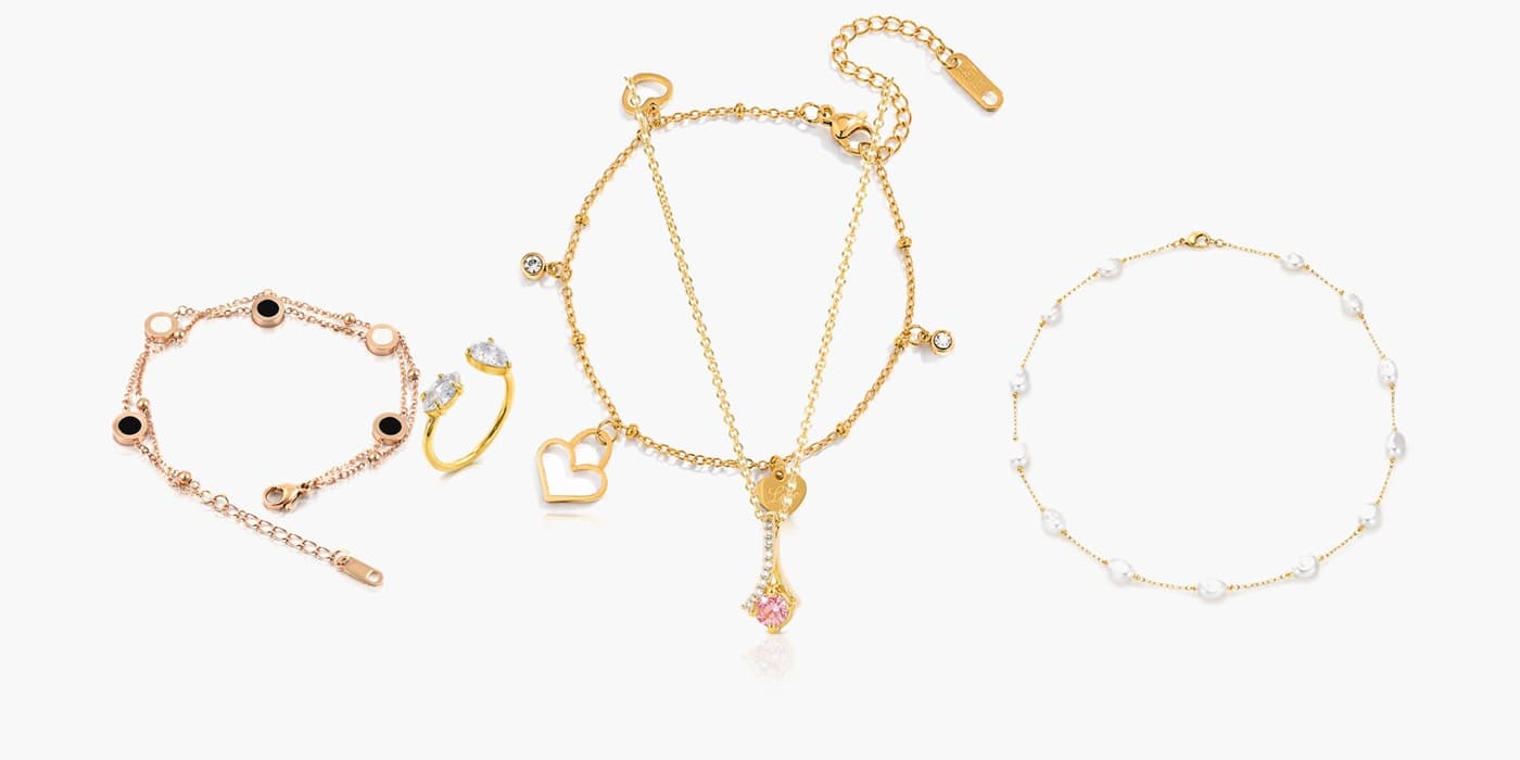 Gold Minimalist Jewelry Layering Set