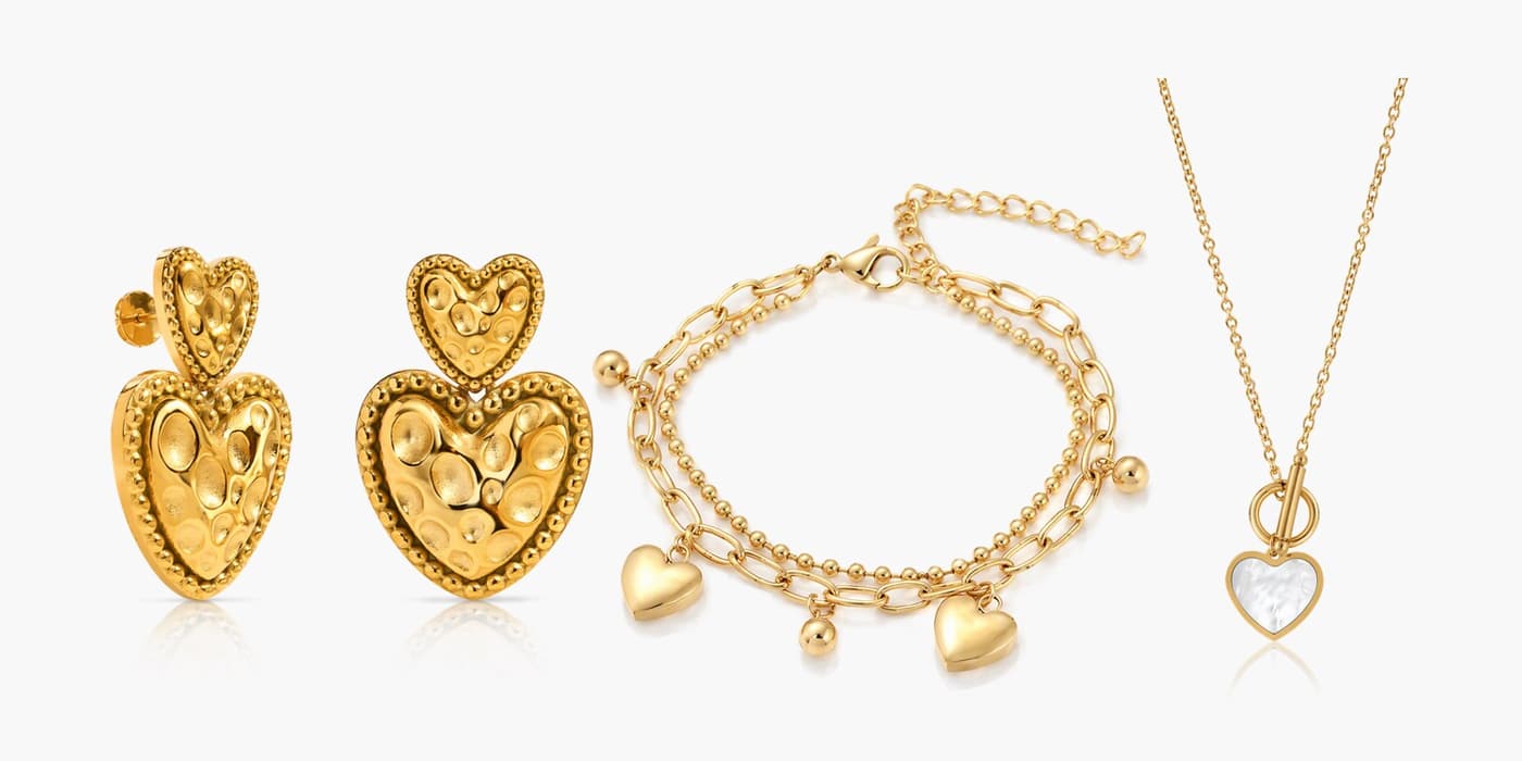 Warm Gold Heart Trio