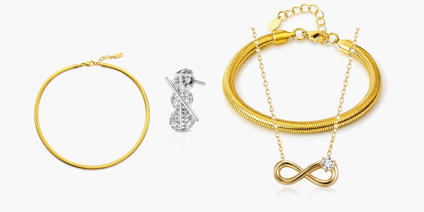 Silver Infinity Jewelry Layering Set