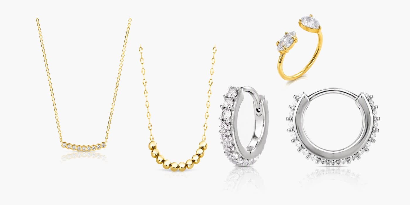 Silver Minimalist Jewelry Layering Set