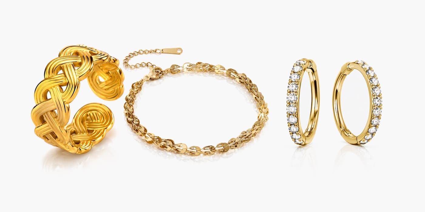 Gold Classic Jewelry Layering Set