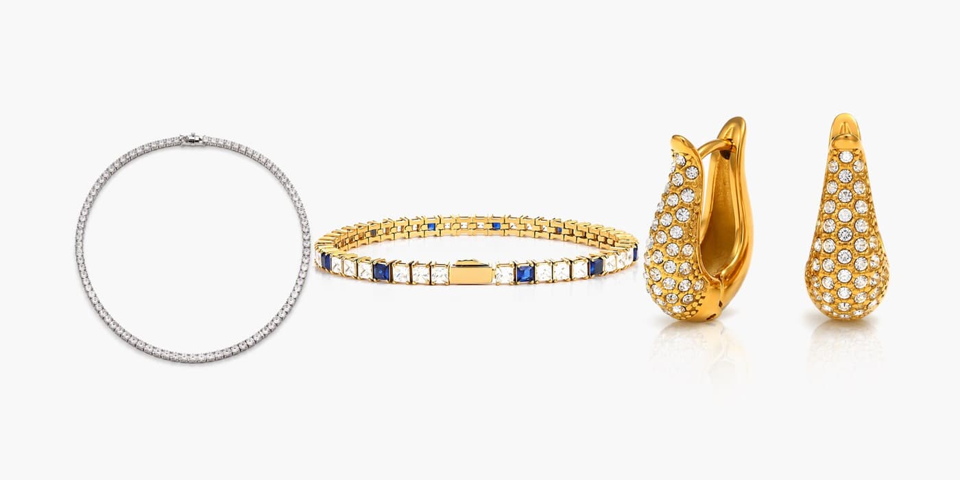 Silver Sparkling Jewelry Trio