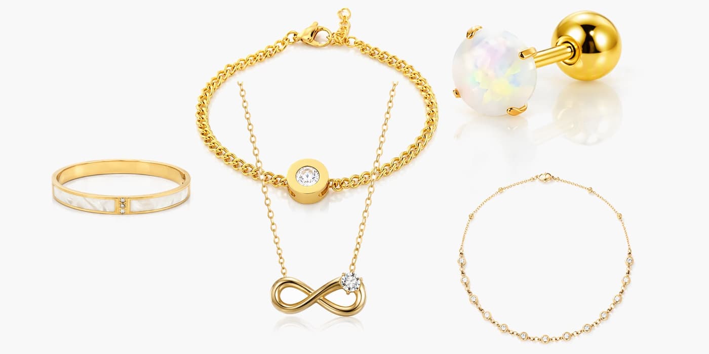 Gold Classic Jewelry Set