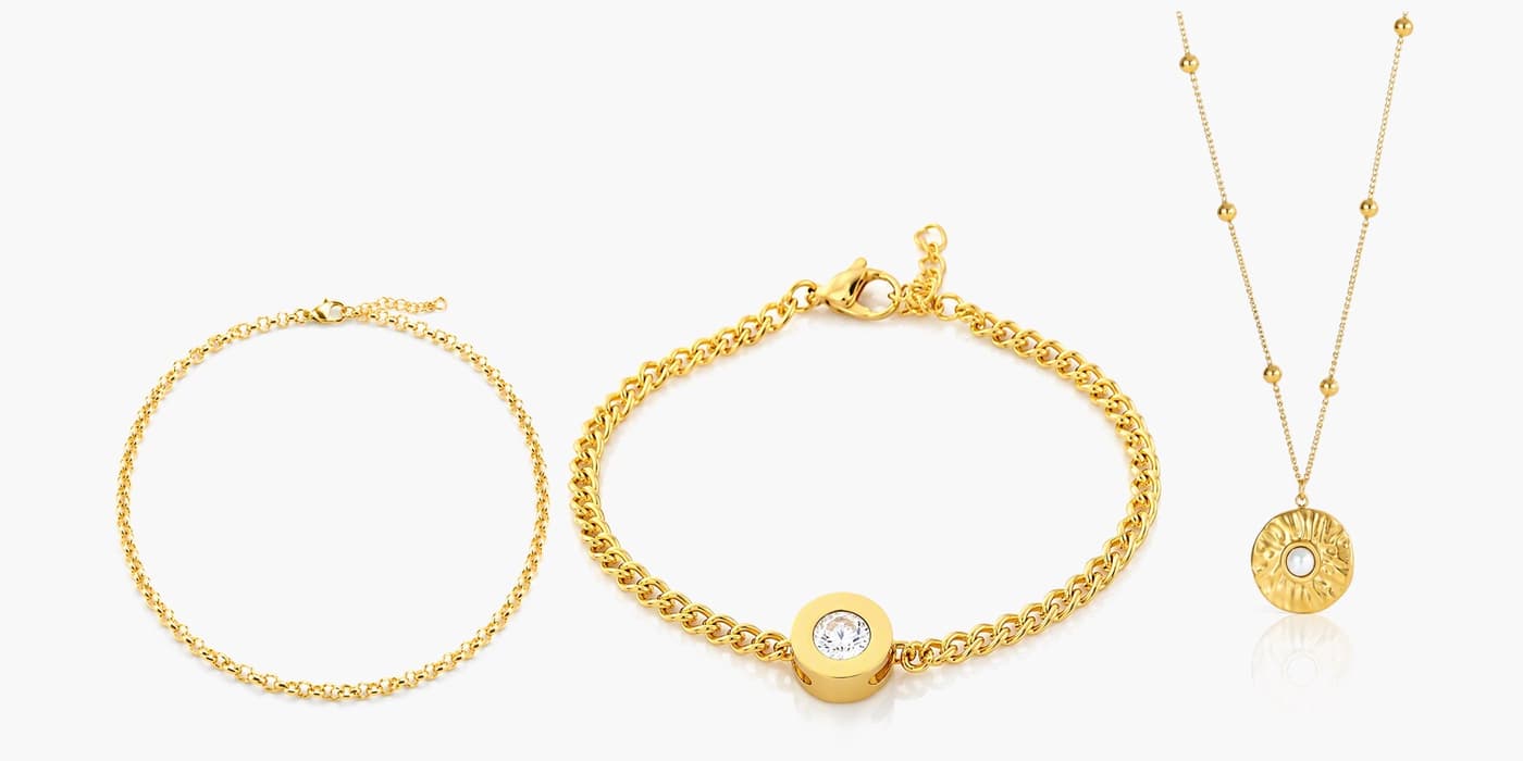 Sun Necklace & Bracelet Stack