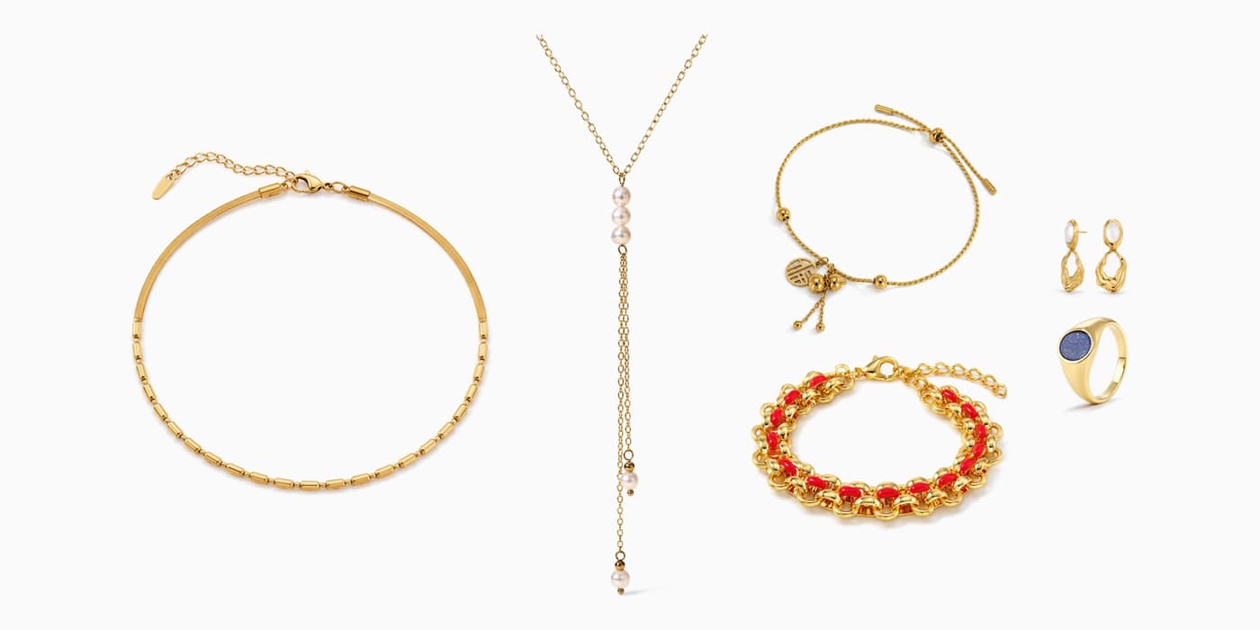 Gold Classic Jewelry Layered Set