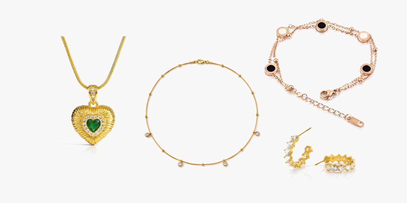 Gold Classic Jewelry Layering Set