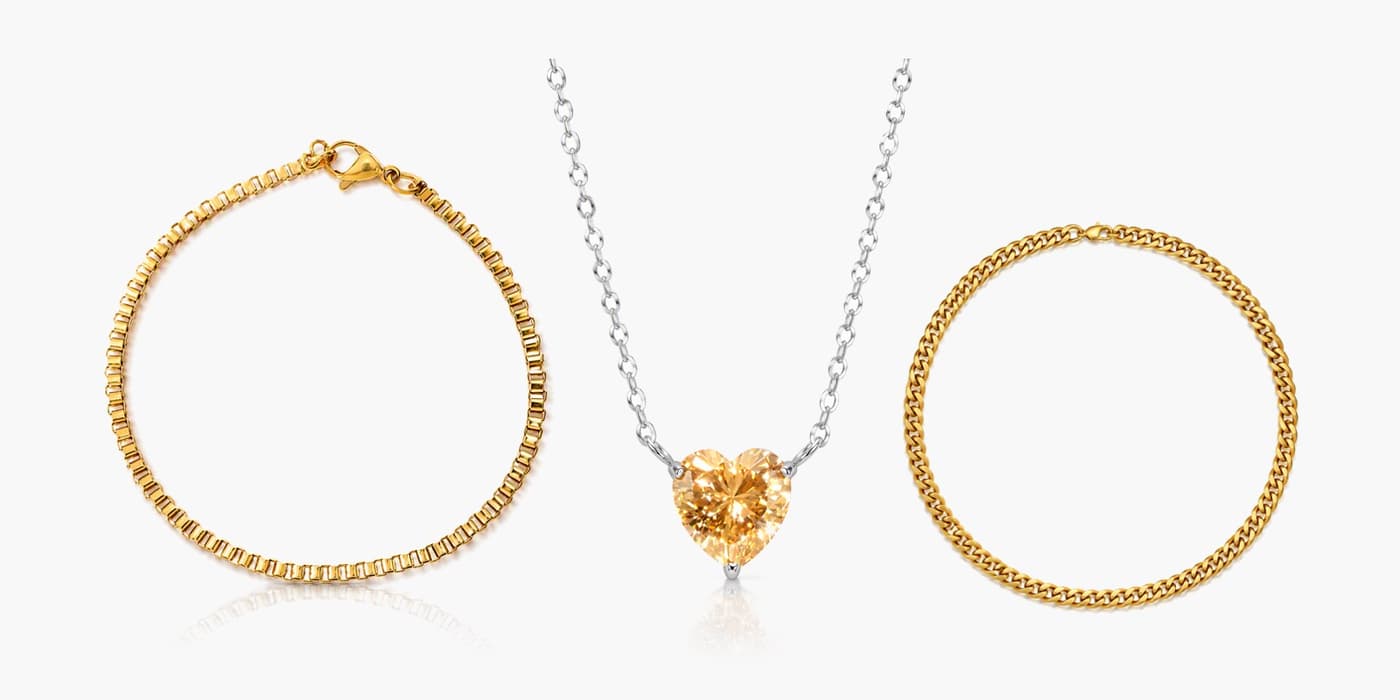 Silver Classic Necklace & Bracelet Layered Set