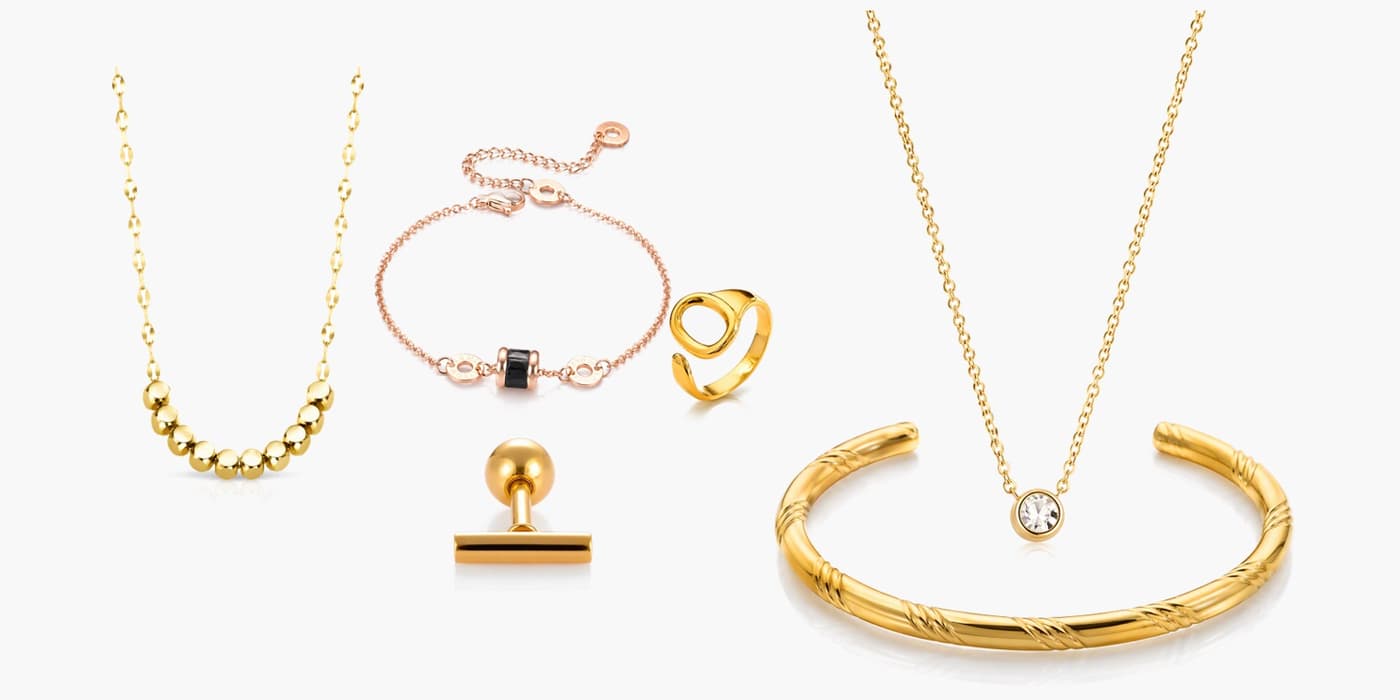 Gold Minimalist Circle Jewelry Set