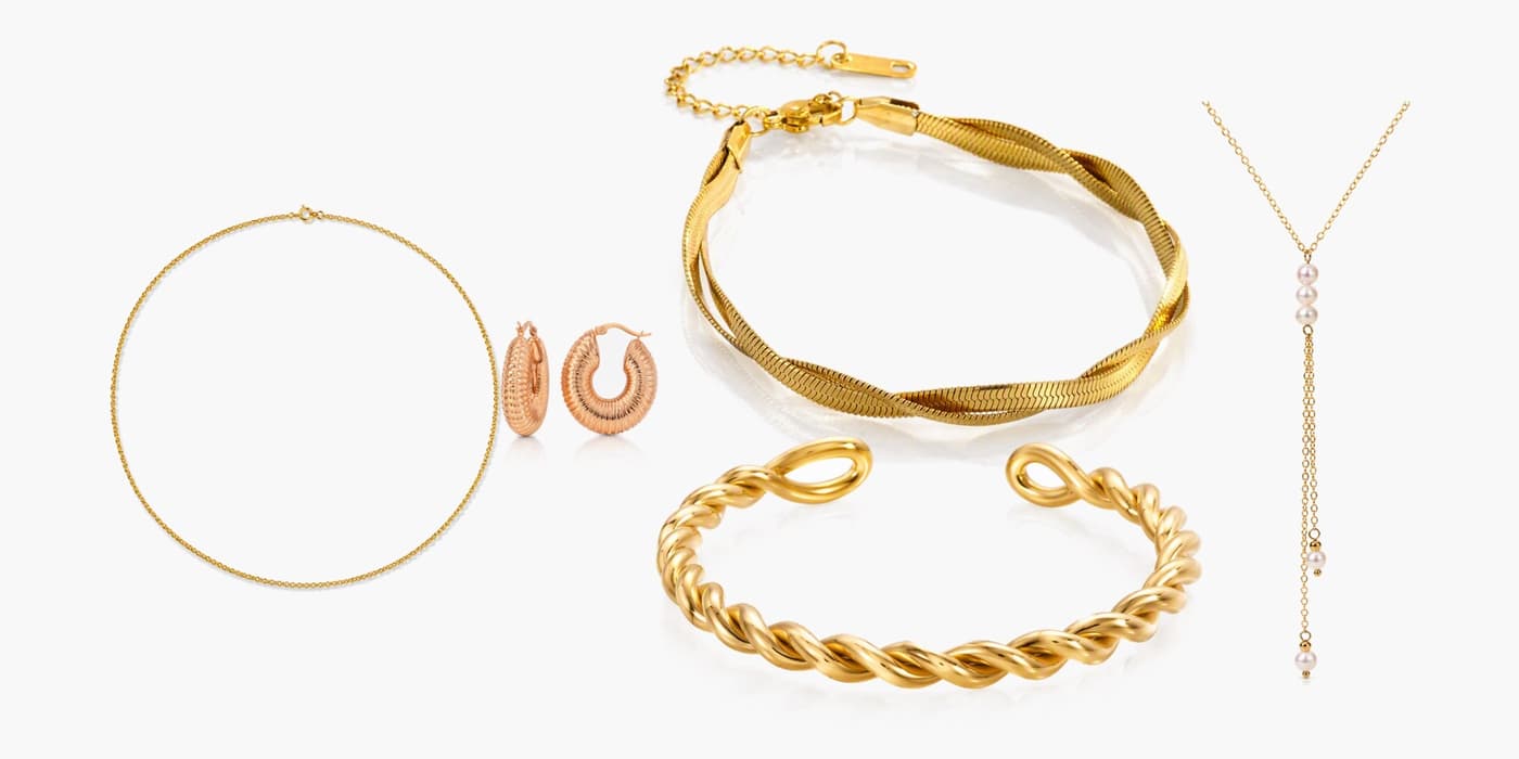 Gold Classic Jewelry Layering Set