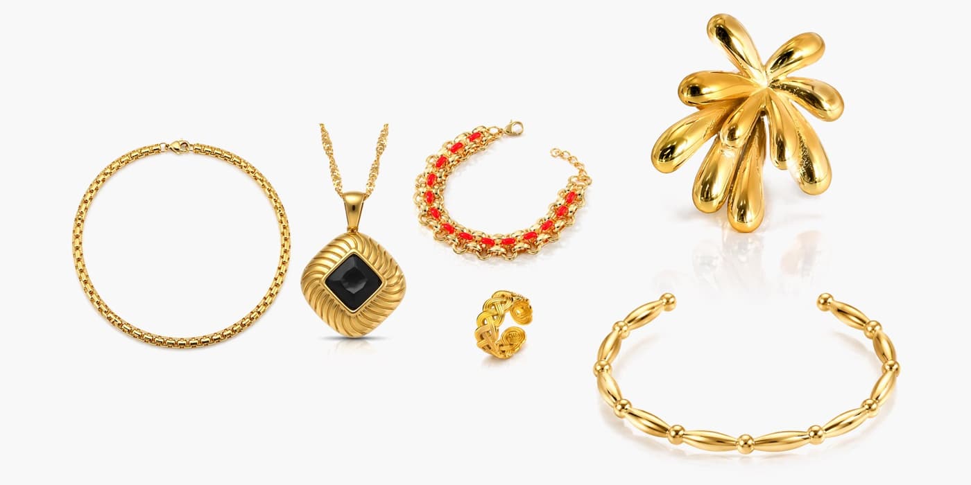 Gold Classic Jewelry Layered Set
