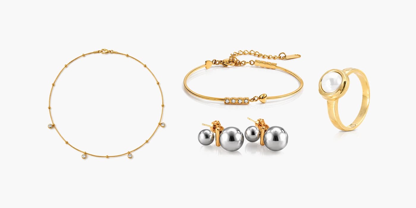 Gold Classic Jewelry Layering Set