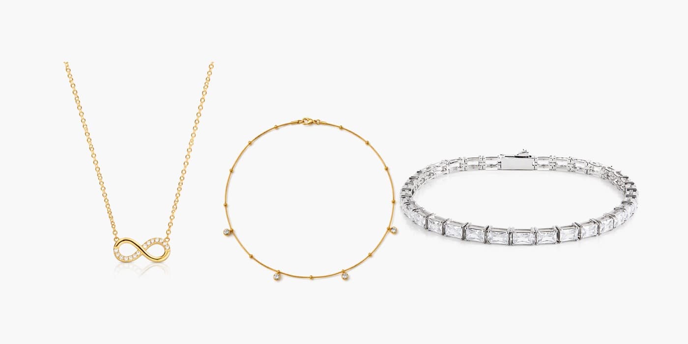 Silver Classic Necklace & Bracelet Layering Set