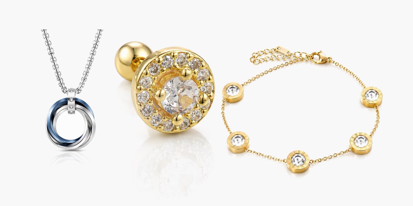 Cool Silver Circle Date Night Set