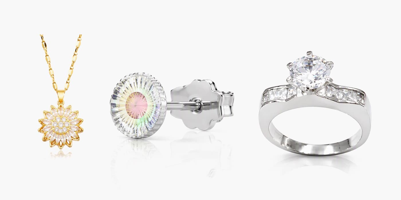 Silver Sparkling Jewelry Trio