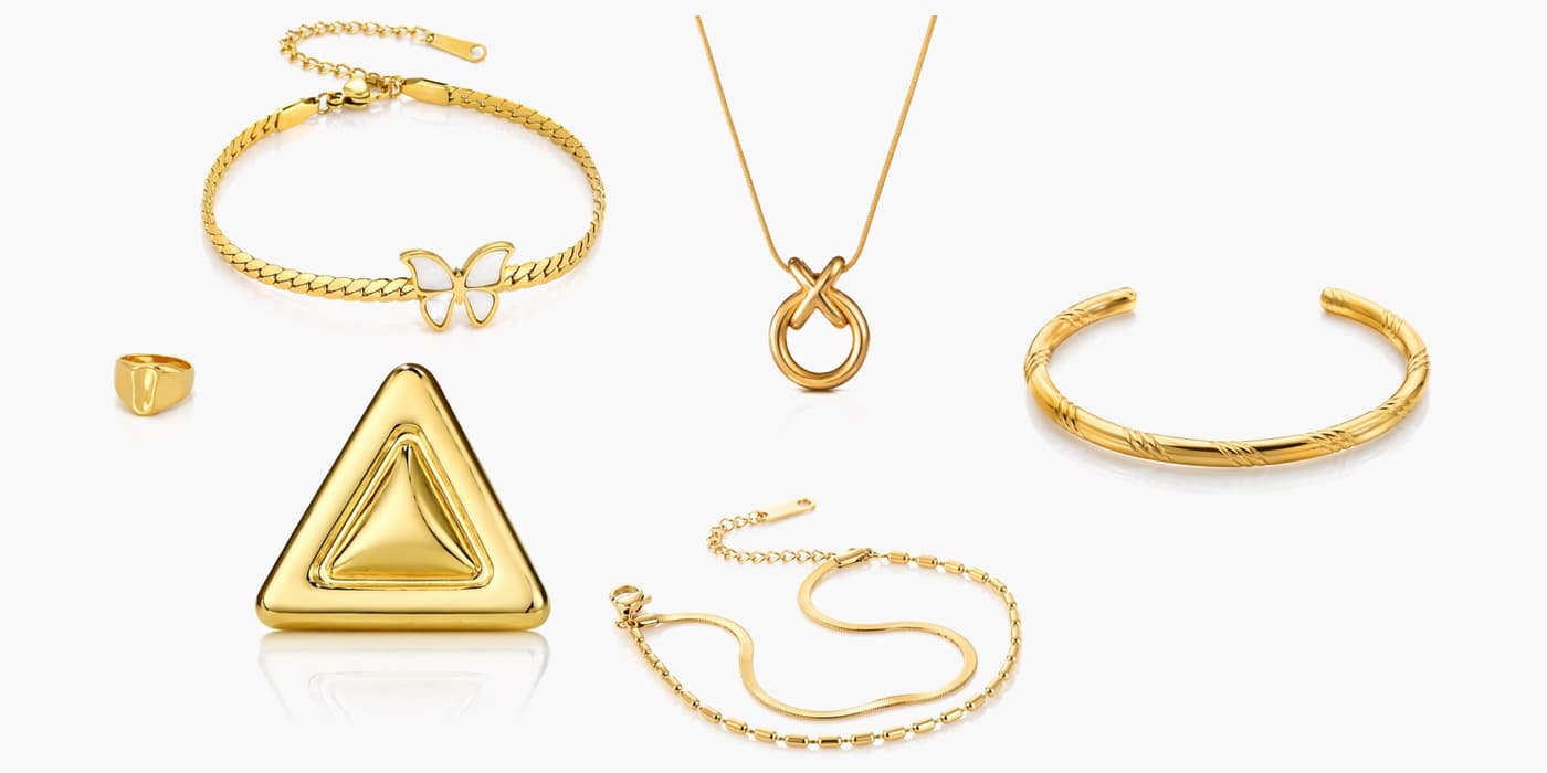 Gold Minimalist Jewelry Layered Set