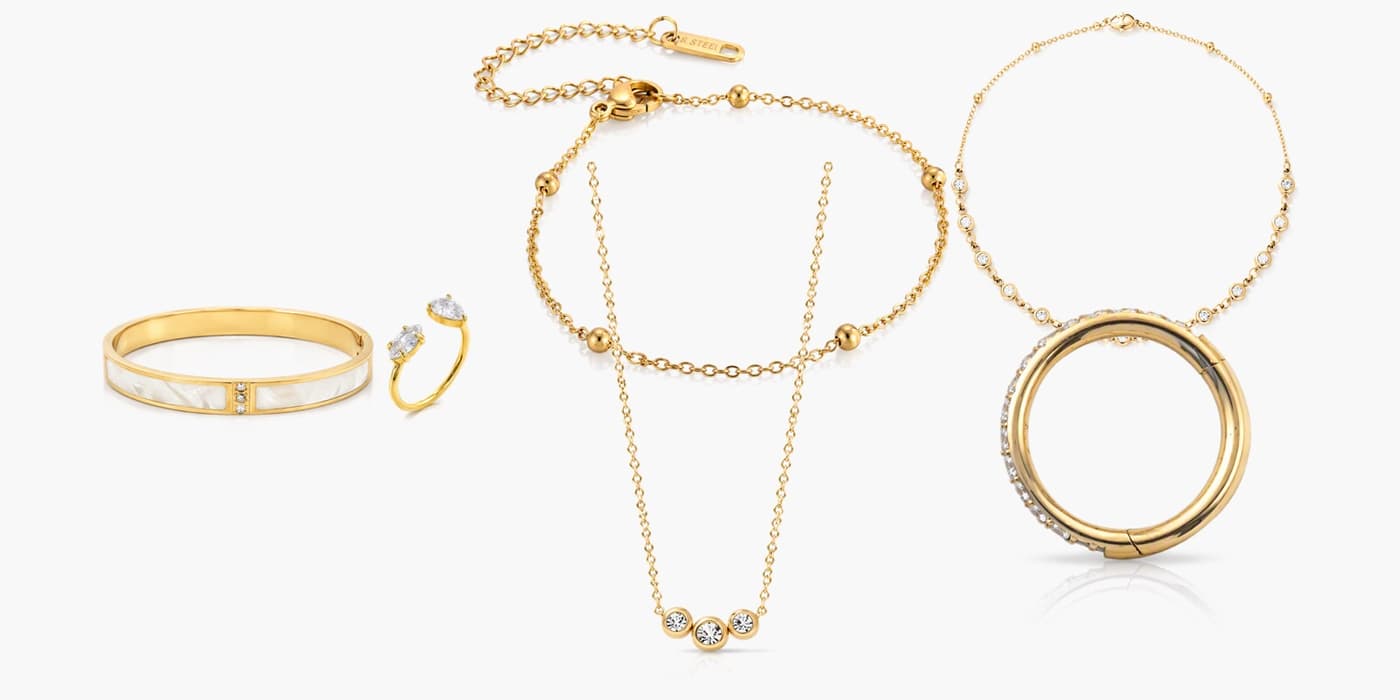 Gold Jewelry Layered Set