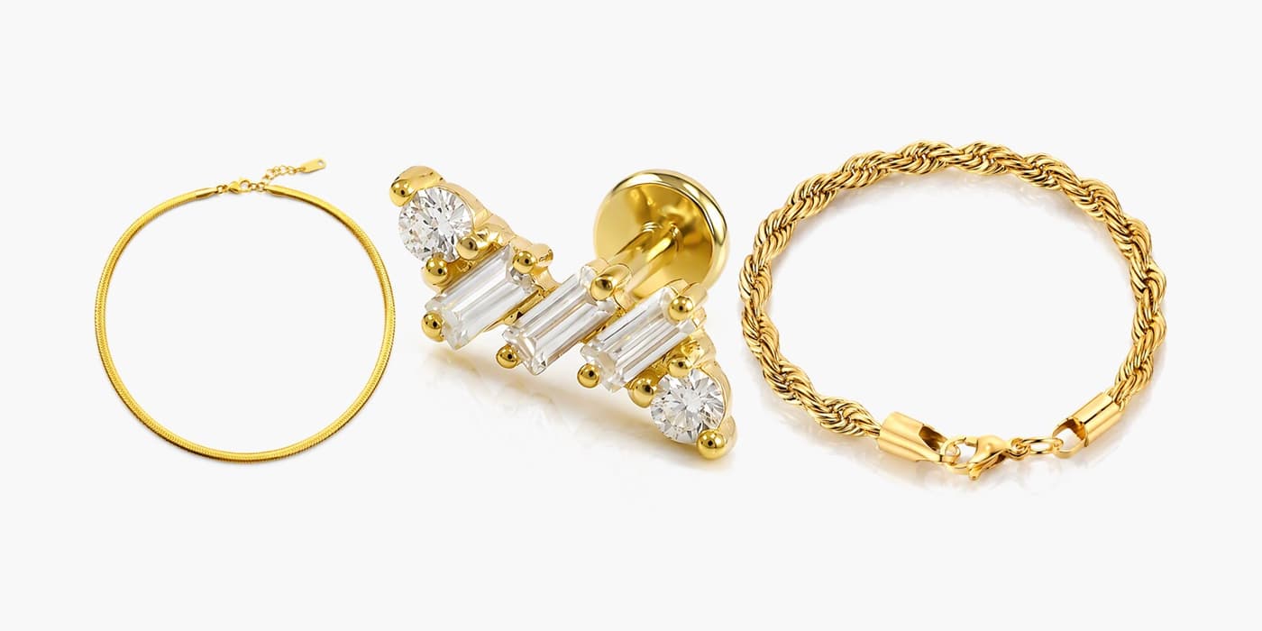 Gold Classic Jewelry Layered Set