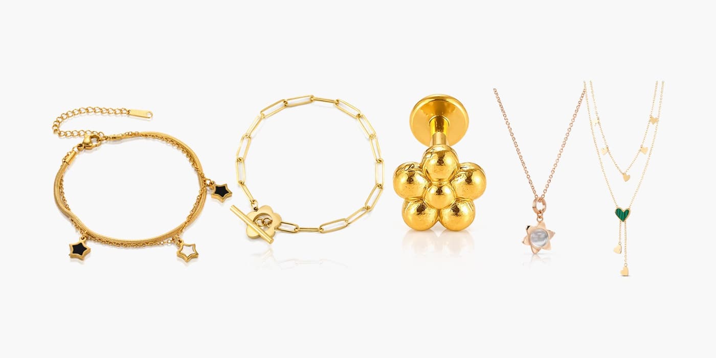 Flower Jewelry Layered Set