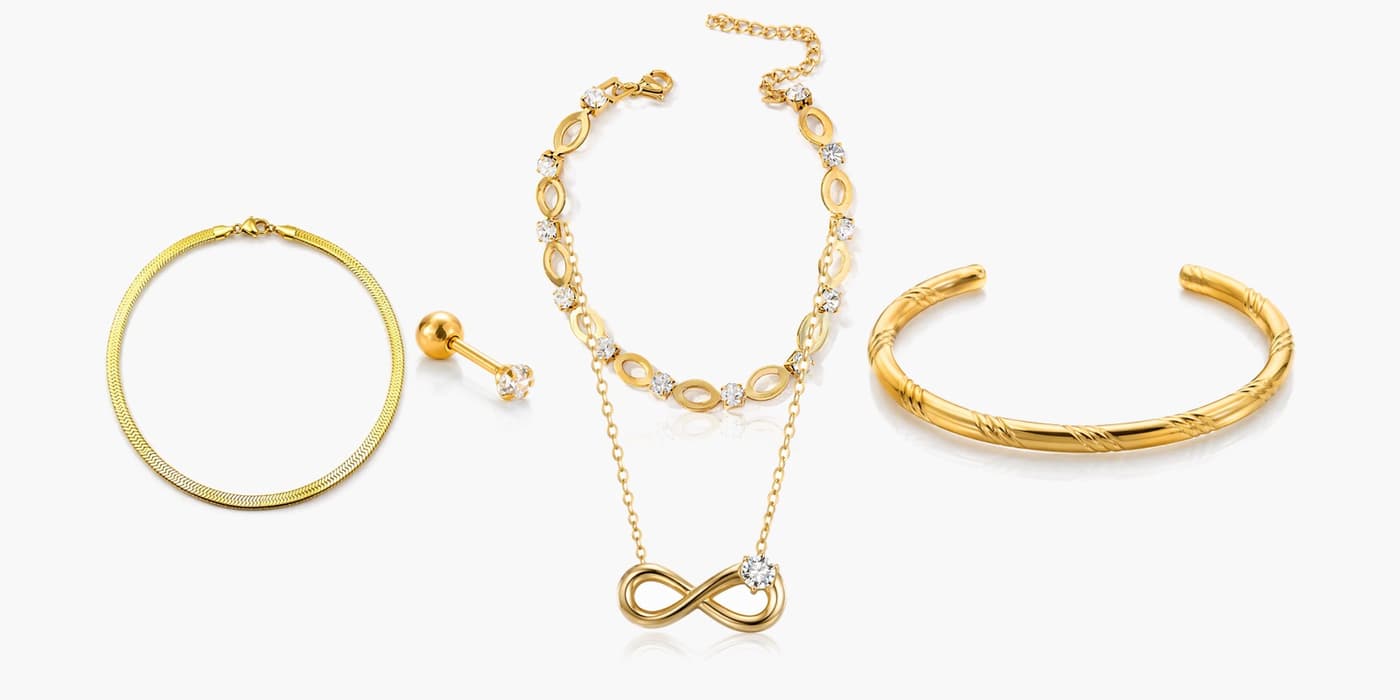 Gold Classic Jewelry Set