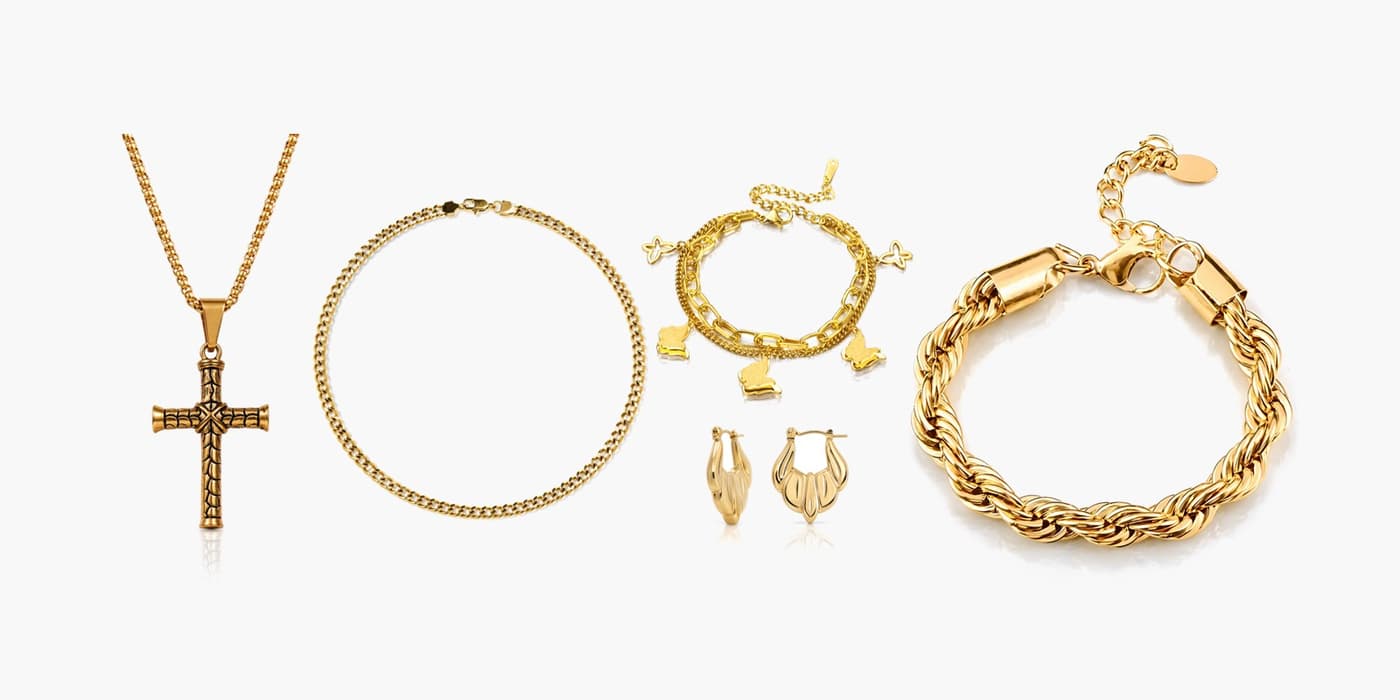 Gold Classic Jewelry Layered Set