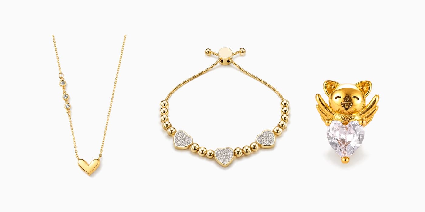 Warm Gold Heart Trio