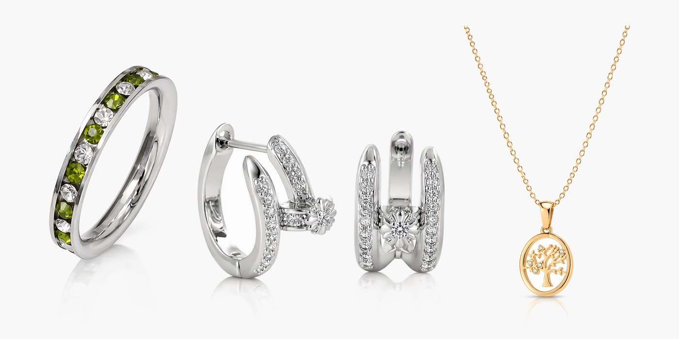 Silver Classic Flower Jewelry Stack