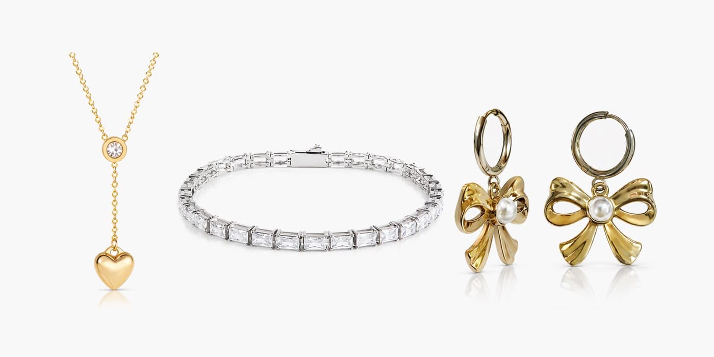 Silver Bow & Heart Date Night Set