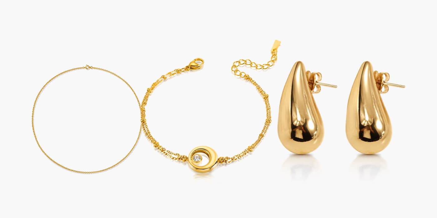 Gold Minimalist Jewelry Layered Set