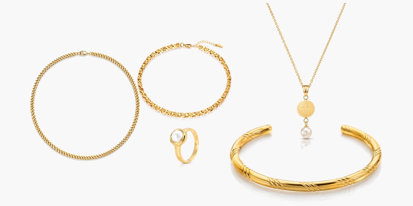 Gold Classic Jewelry Layered Set