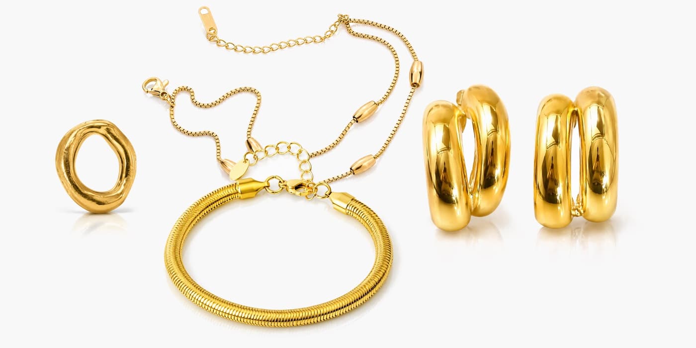 Gold Minimalist Jewelry Layering Set