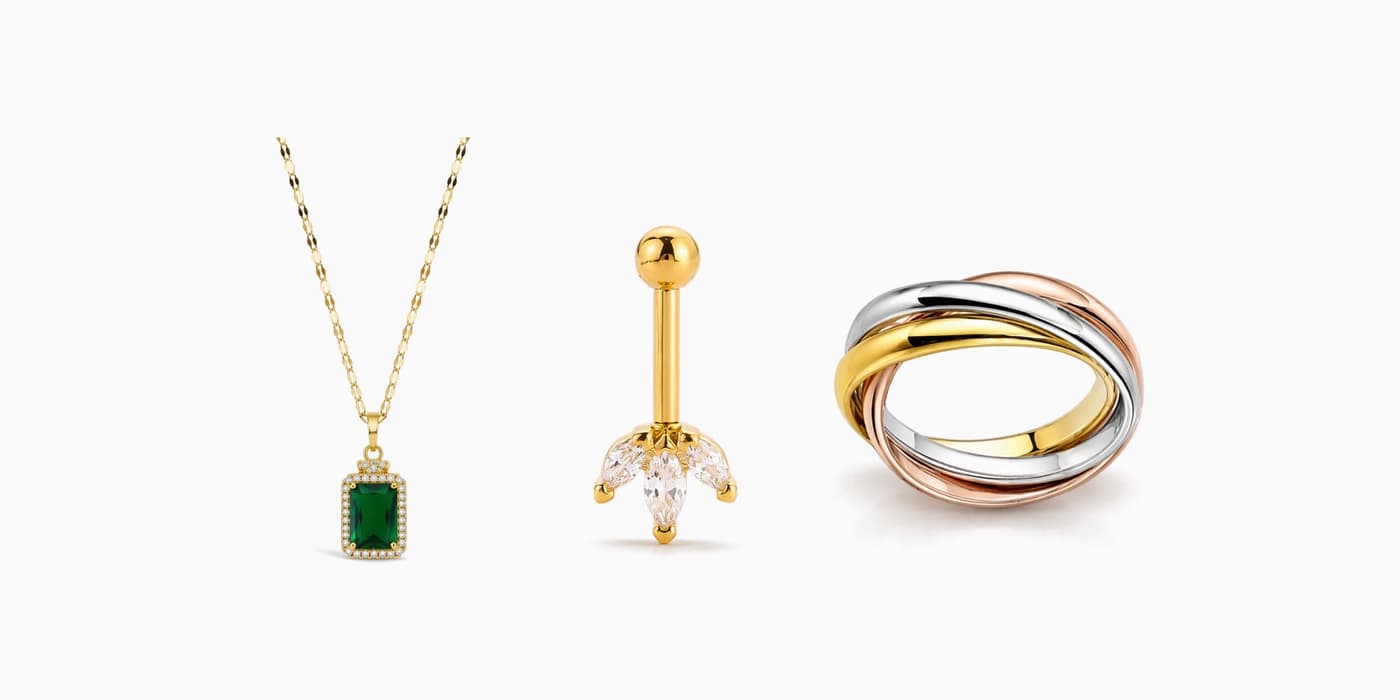 Gold Classic Flower Jewelry Gift Set