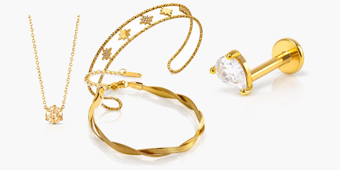 Gold Classic Jewelry Set