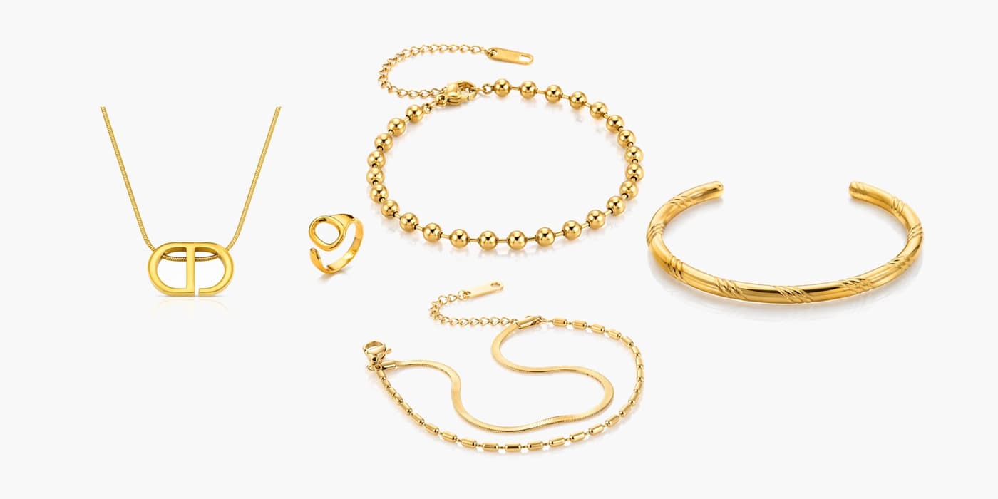 Gold Classic Jewelry Set