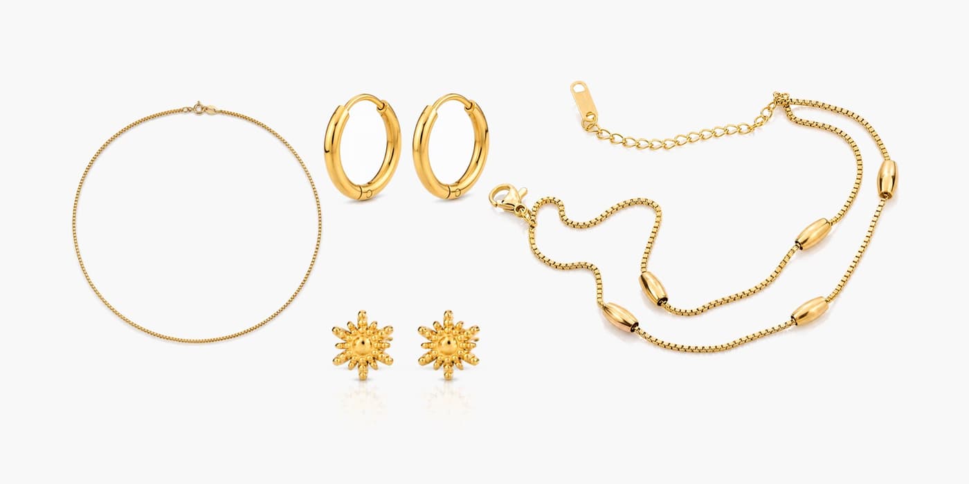 Gold Minimalist Star Jewelry Set