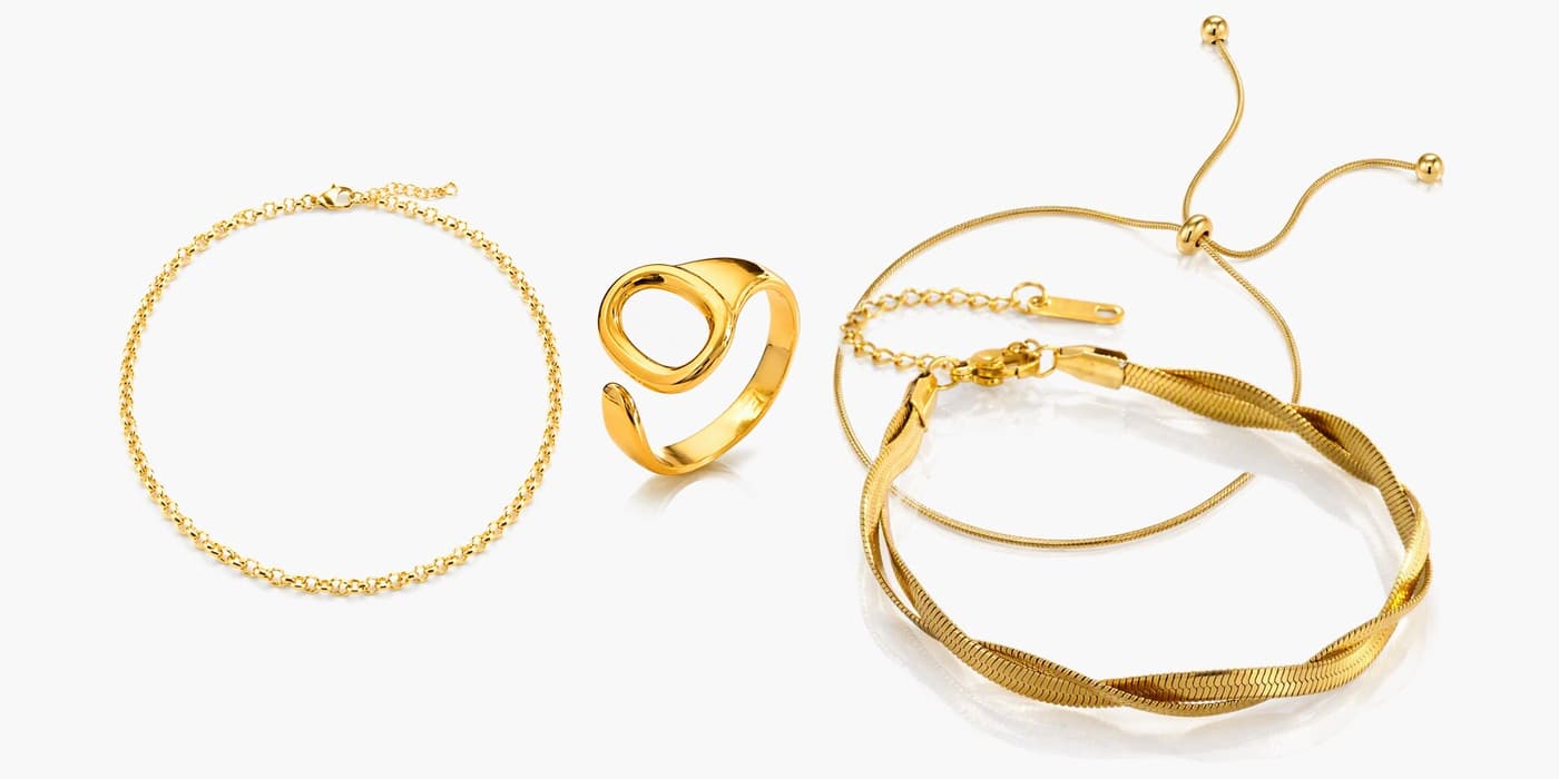 Gold Minimalist Jewelry Layered Set