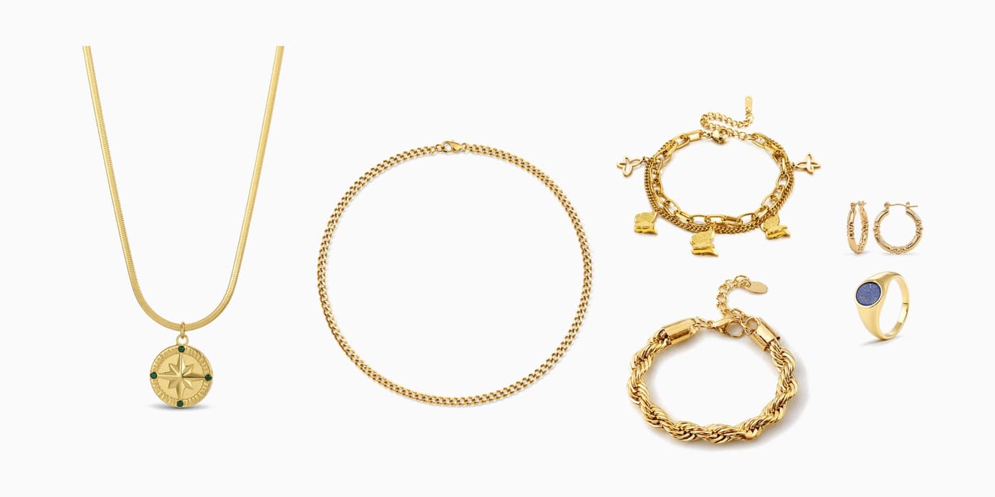 Gold Classic Star Jewelry Layered Set