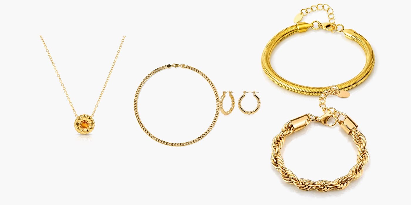 Gold Classic Jewelry Layered Set