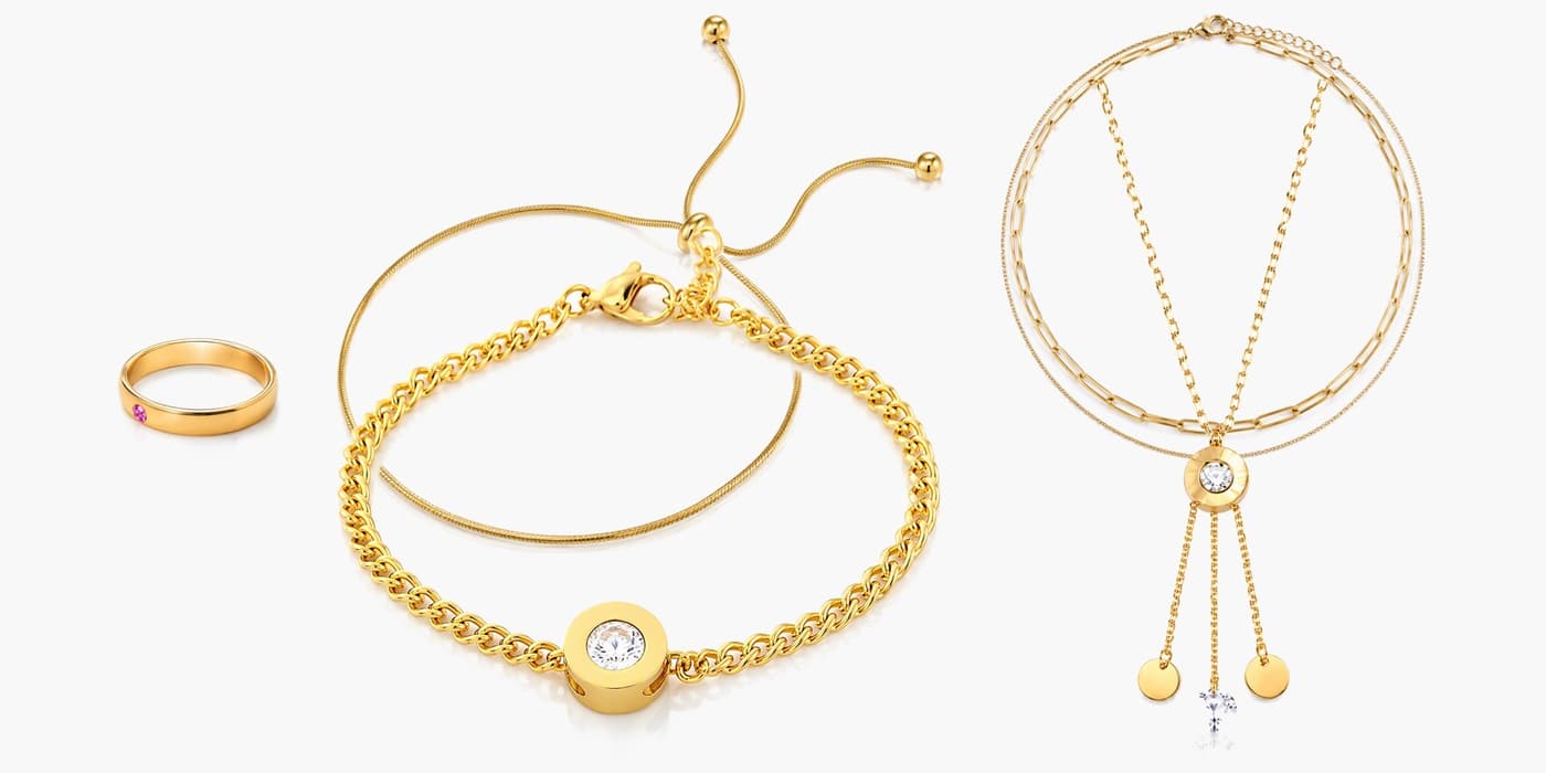 Gold Minimalist Jewelry Layered Set