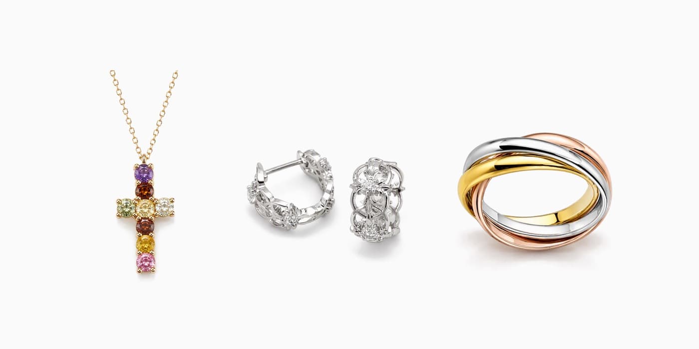 Gold Flower Jewelry Stack