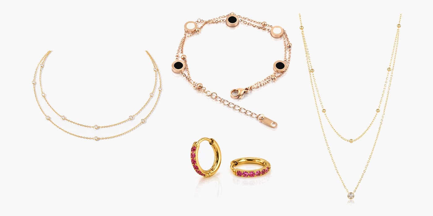 Gold Minimalist Jewelry Layering Set