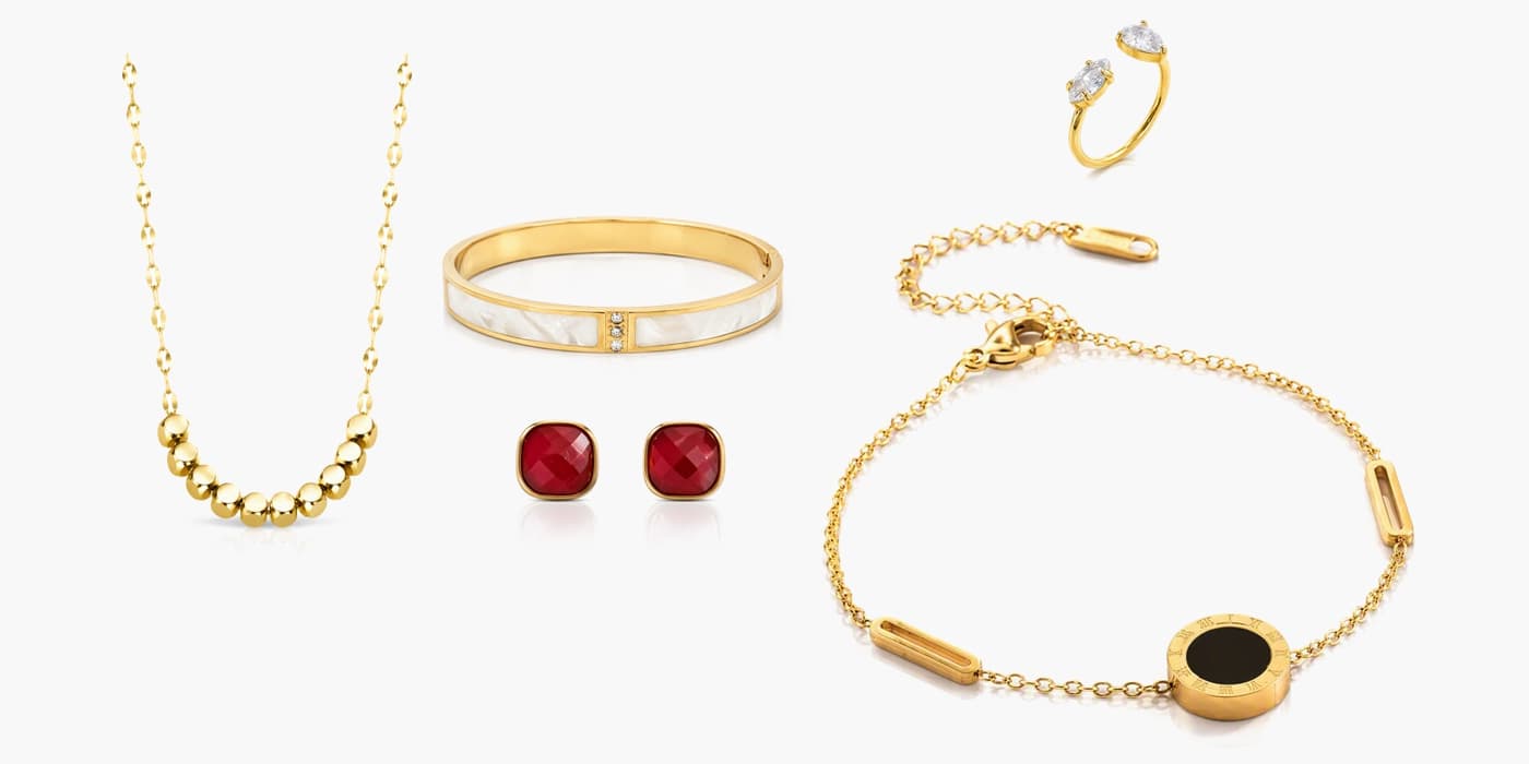 Gold Minimalist Jewelry Layering Set