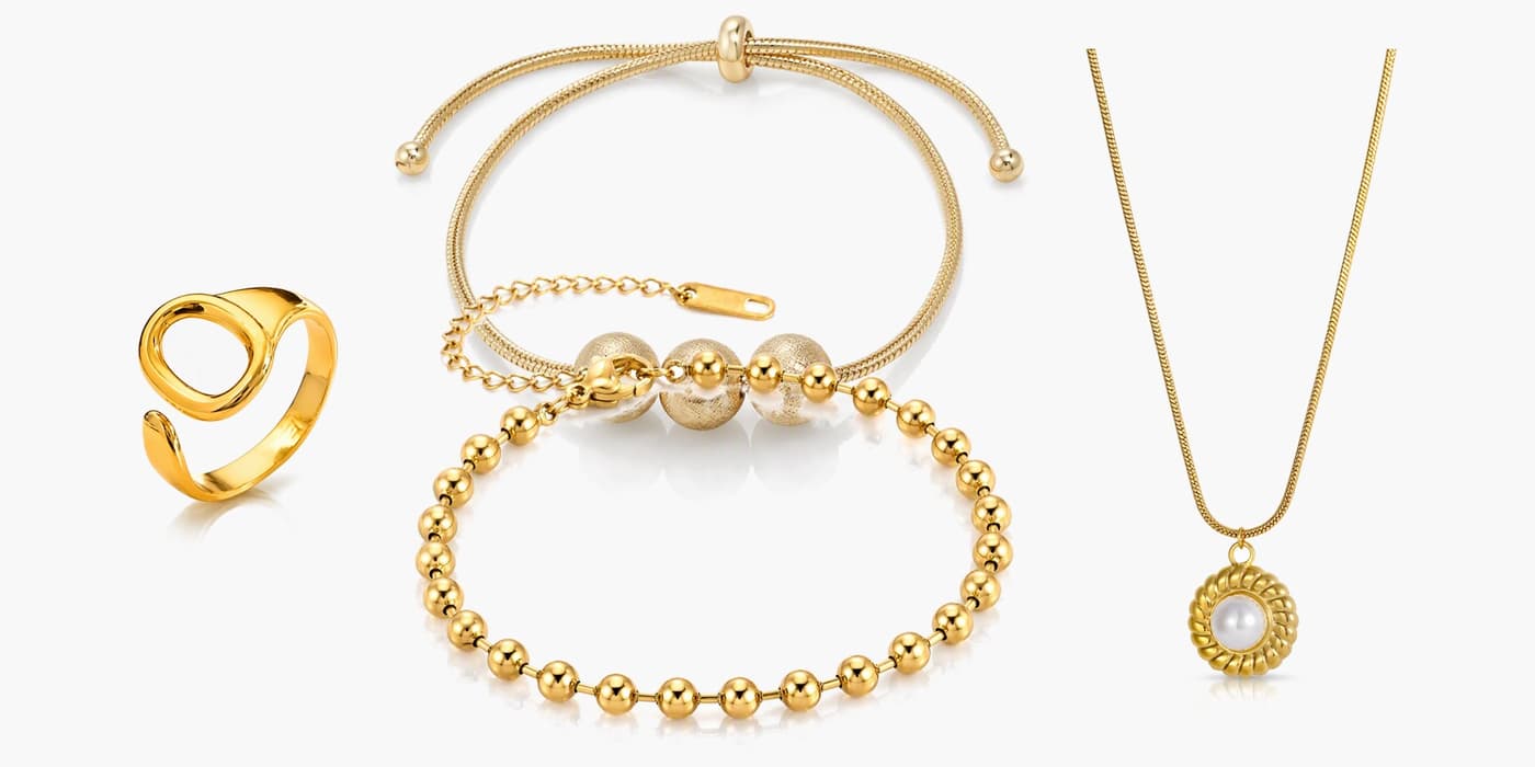 Gold Minimalist Jewelry Layering Set