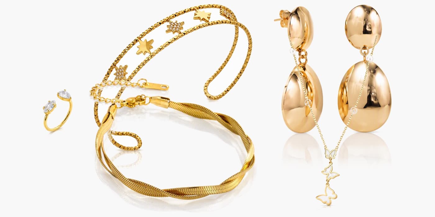 Gold Minimalist Jewelry Layered Set