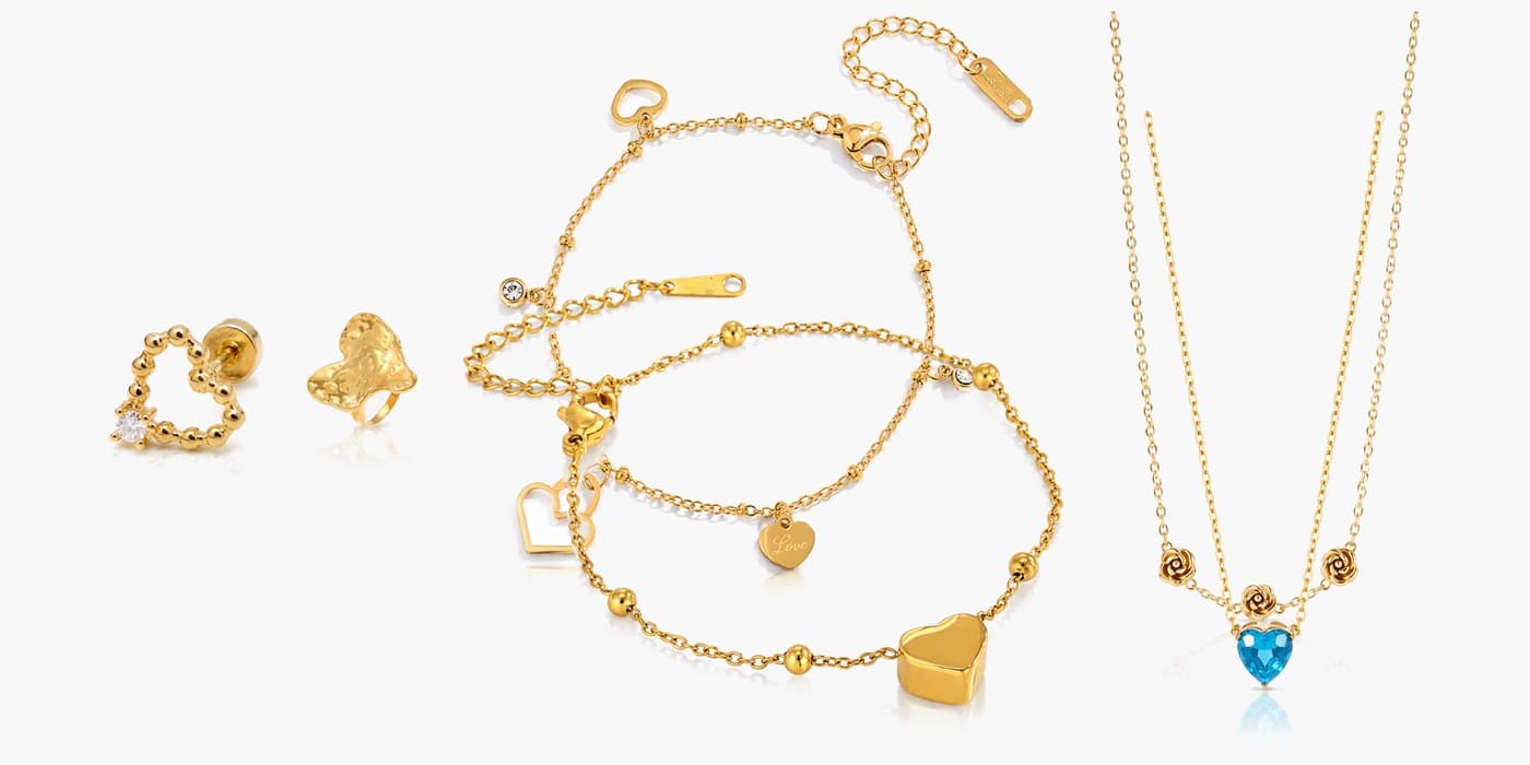Gold Romantic Jewelry Set