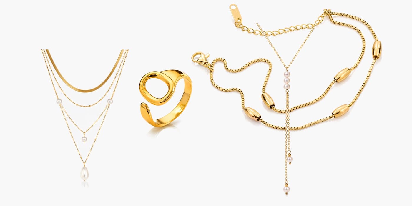 Gold Minimalist Jewelry Set